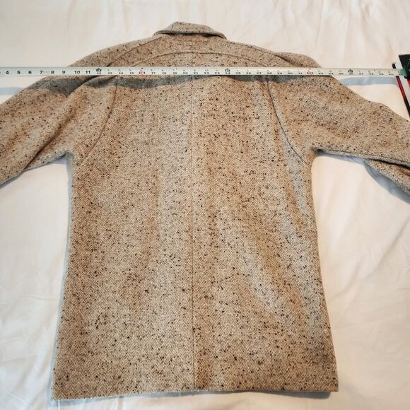 VTG Havoc 9/10 Women's Wool Coat, Made in the USA Beige herringbone, fully lined - Picture 5 of 7